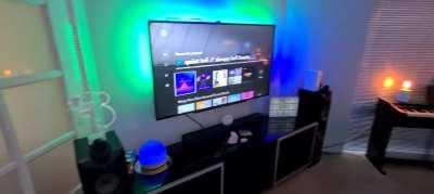 My own little trip cave (vibier at night) complete with a VR headset and a few musical instruments. Still working on it! Hope this is sufficient 🥺