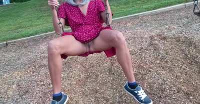 Shaved outdoors no panties