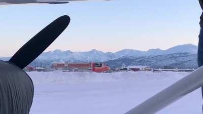 Gear up landing at Merrill Field Anchorage, AK today 12/08