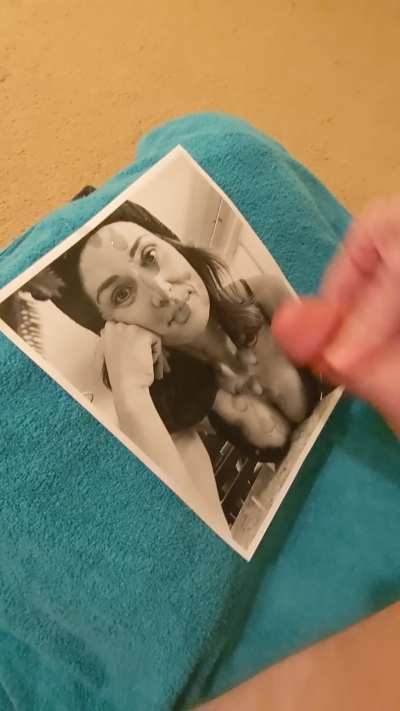 Great face and titties covered in cum