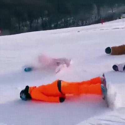 Inchworm snowboarding.