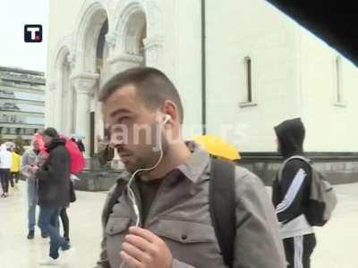 Напад на новинаре Танјуга испред Храма Св. Саве, 17. 9. 2022.