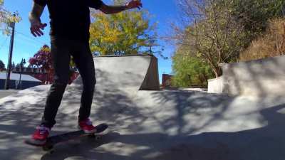 Learned pivot fakie on a tiny quarter