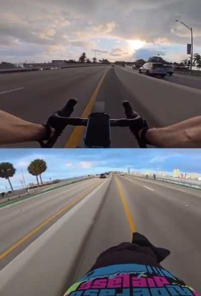 The cars brains are forcing me to bike here. And now they try to overrun me.