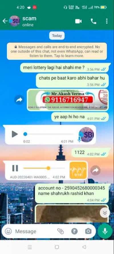 whatsapp scammer