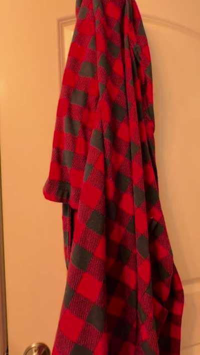 Bathrobe changes color when the light is switched on