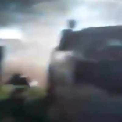 Clones troopers fighting CIS droids inside the dust clouds of Geonosis (22 BBY colorized)