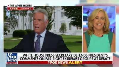 On Fox News, correspondent John Roberts is visibly angry that press secretary Kayleigh McEnany won't offer a clear denunciation of white supremacy: 