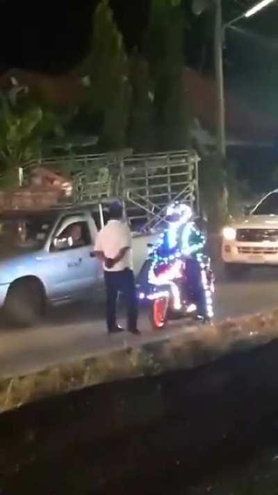 Those RGB Gamer Lights sure made him visible alright.