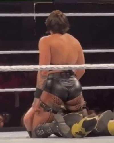Rhea on top of Nikki Cross, camera man knew what he was doing here!