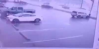 Car flipped by a tornado today in South Carolina