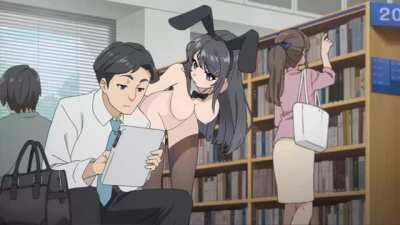 Best Bunny Girl Ever Mai-san forgot to wear clothes today GIF