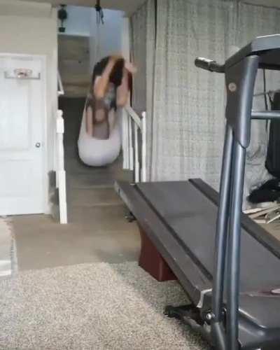 casual Double backflip on yoga ball