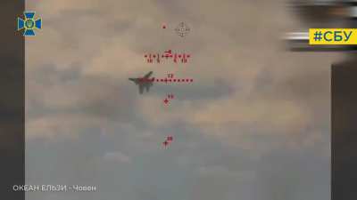 Machine gun mounted on UA Sea Baby drone shoots at RU helicopter in Kerch Bay December 5-6