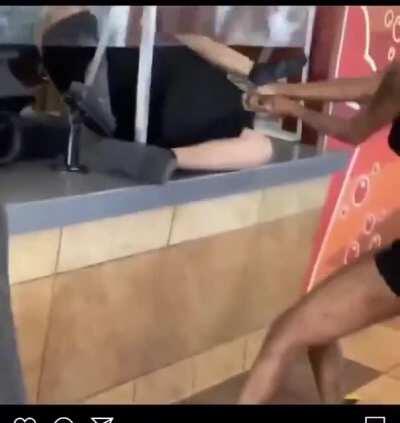 She legit slid under