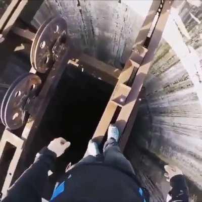 HMRB while I walk across this abandoned nuclear plant tower at a really high altitude