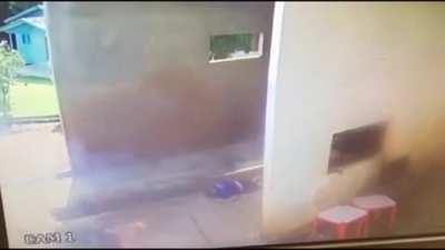 Trying to put out a fire