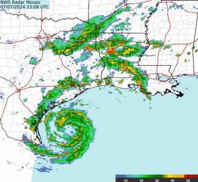 Hurricane Beryl full path across Texas 