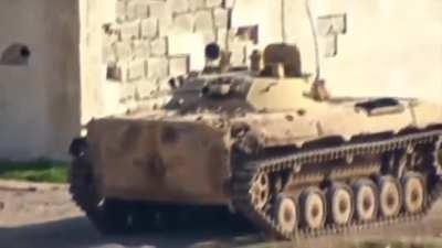 Tank point's barrel towards the man secretly recording it