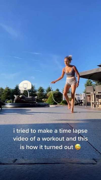 Perfectly timed, time lapse of a workout