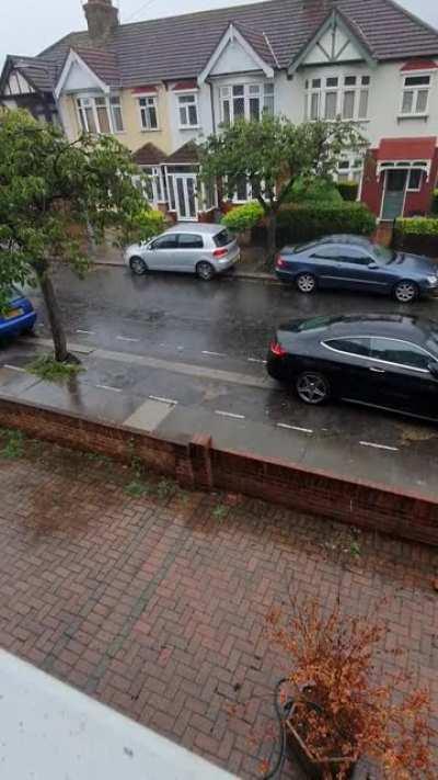 Finally some heavy rain in East London.