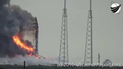 Falcon 9 rocket explodes on the launch pad during preparation for a routine static fire test, 9/1/2016