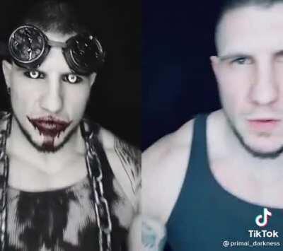 Back at it again with his teeny tiny shirts and dollar store contact lenses