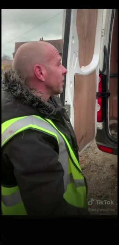 Boss gives his worker gift to say thank you for his hard work.