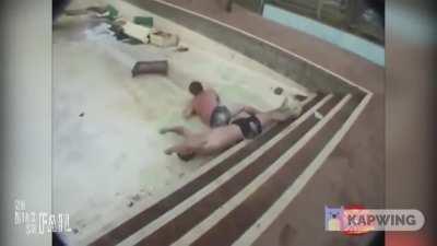 Going down a water slide with no water