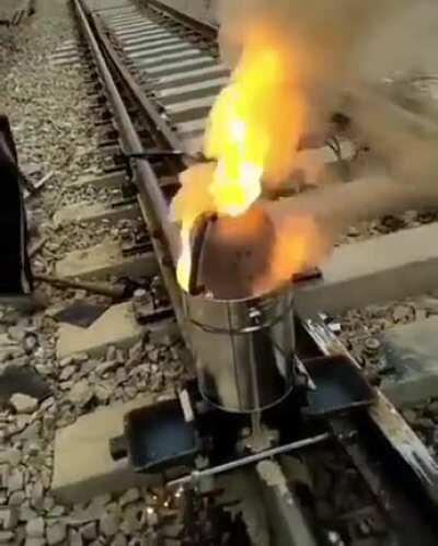 Thermite welding employs an exothermic reaction of a thermite composition to heat the metal and requires no external source of heat or current.