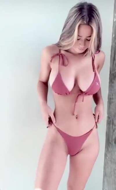 How she doesn’t pop out of this suit is beyond physics.