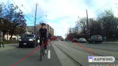 Idiot starts driving and slams right into a car