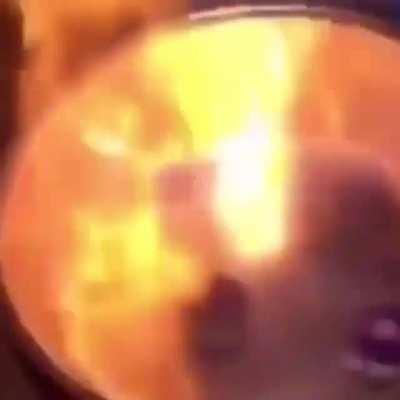 Bayblade atop the flaming spire