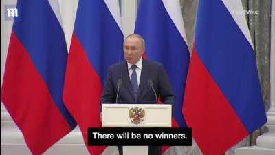 President of Russia Vladimir Putin warning statement yesterday of what would happen if Ukraine joins NATO