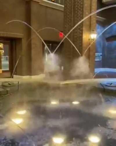 This fountain’s water jets