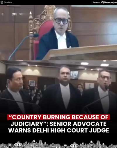 A viral video from a recent Delhi High Court session has sparked widespread debate online after a senior advocate confronted a judge over his argumentative style, warning that the judiciary is responsible for “burning” public trust.