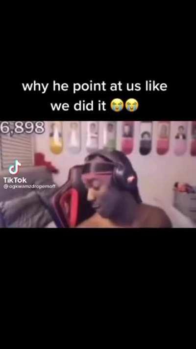 Twin always tryna blame us😑