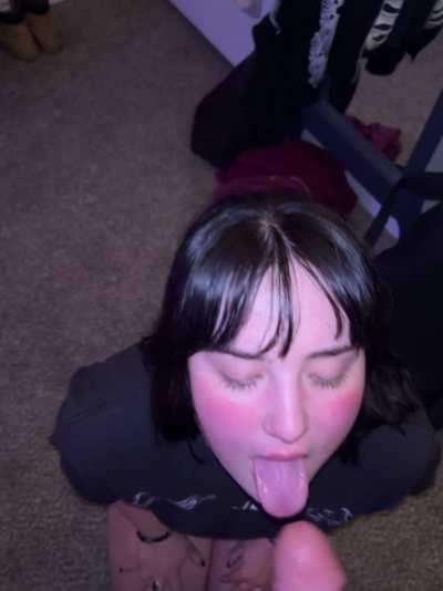 Babygirl is getting so good at taking it deep down her throat