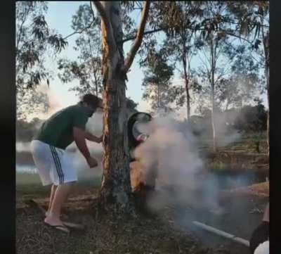 tire + idiot x firecracker