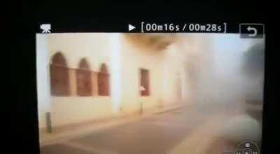 Beirut explosion shockwave as seen during a wedding photshoot