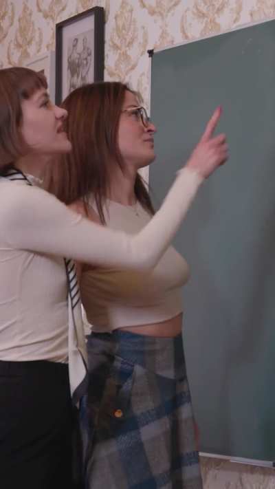 Hot teacher catches naughty student drawing naked pictures of her during class. Watch what happens in detention!