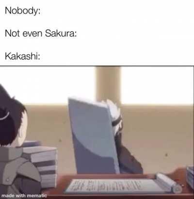 Kakashi Hatake, the 6th Hokage whose addicted to porn and spins around like a record
