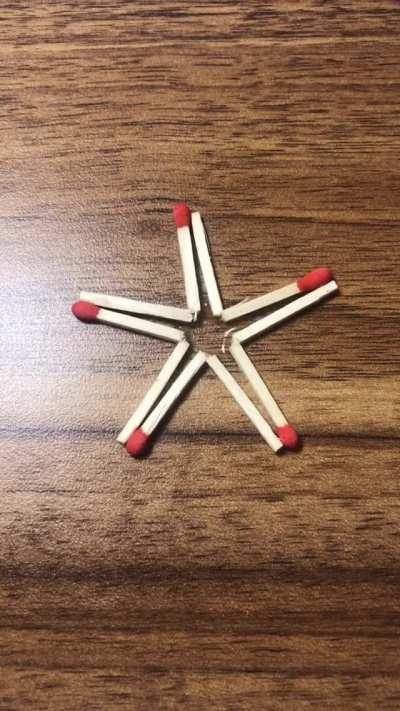 Making a 5 point match star using water