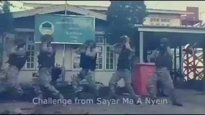 BNRA(?) dancing after helping the CNDF take Falam police station in December 2024