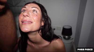 Her face of makeup is ruined