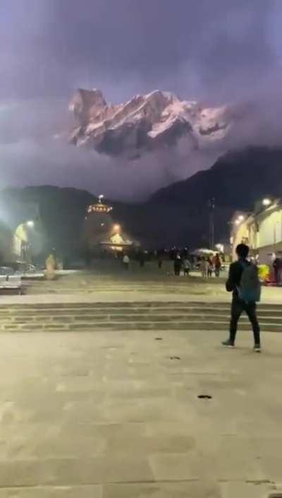 Kedarnath temple, India considering to one one of the holiest sites in hindusim and built 1200 years ago.