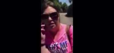 Racist Karen gets slapped.