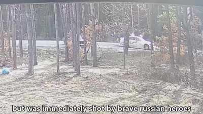 Russian soldiers killing fleeing ukrainian civilians