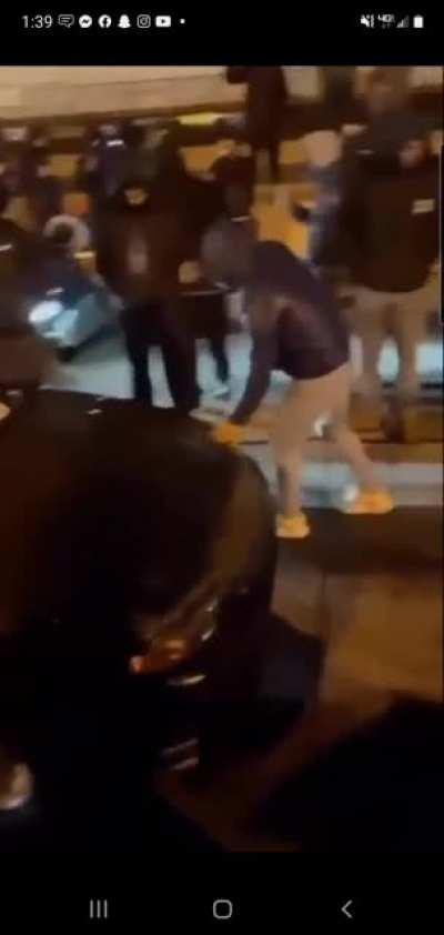 Drunk driver plows through street race setup.