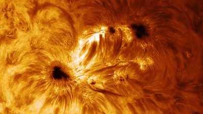 A time-lapse of two sunspots that I captured with a telescope